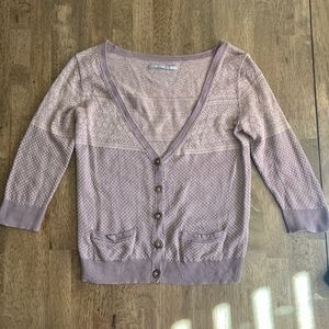 purple fair isle cardigan